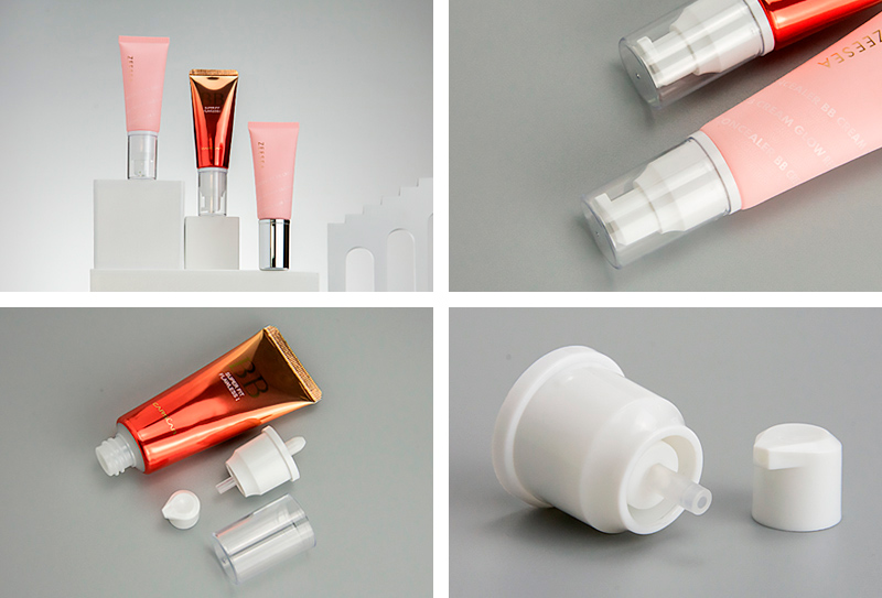 packaging makeup base cream tube with pump