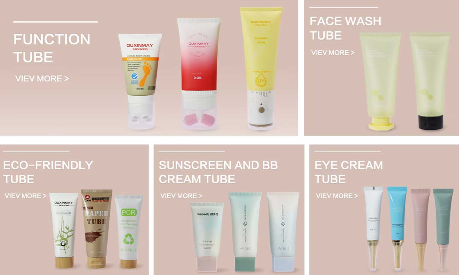 Airless packaging tube