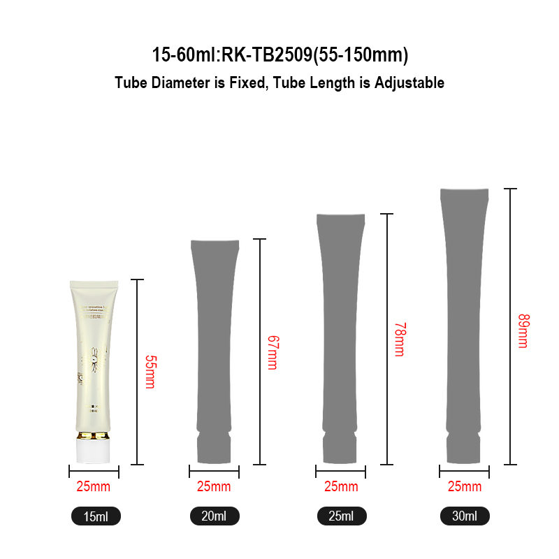 Runk cosmetic tube size