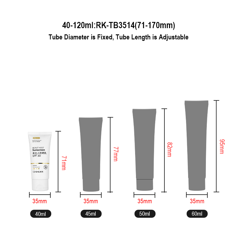 Runk cosmetic tube size