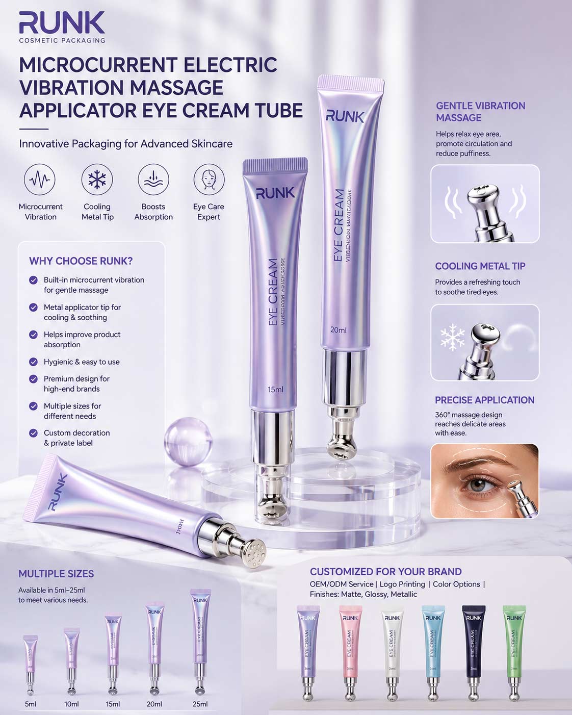portable eye care packaging tube