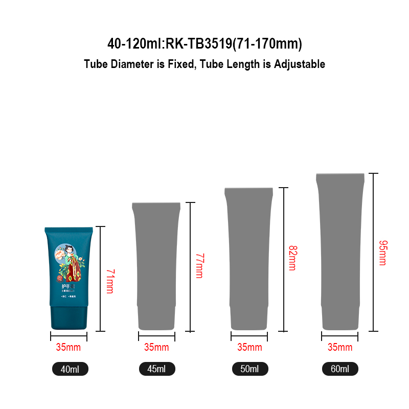 Runk cosmetic tube size