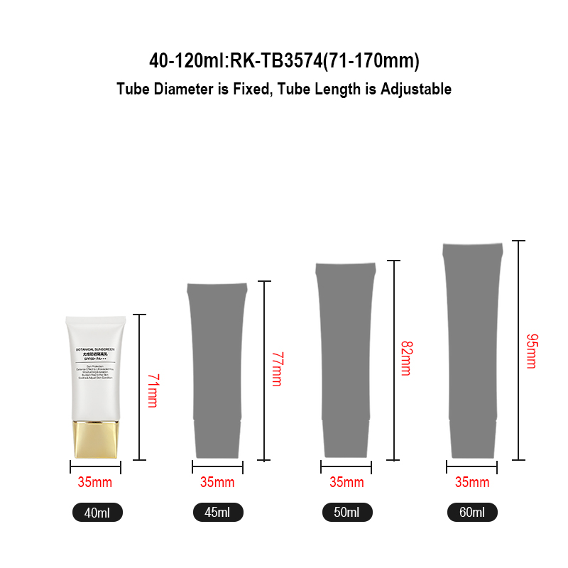 Runk cosmetic tube size